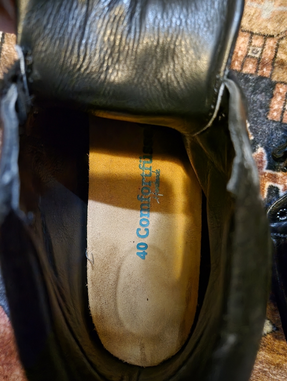 Comfortfusse Black Leather Lace Up Boots - Picture 4 of 5